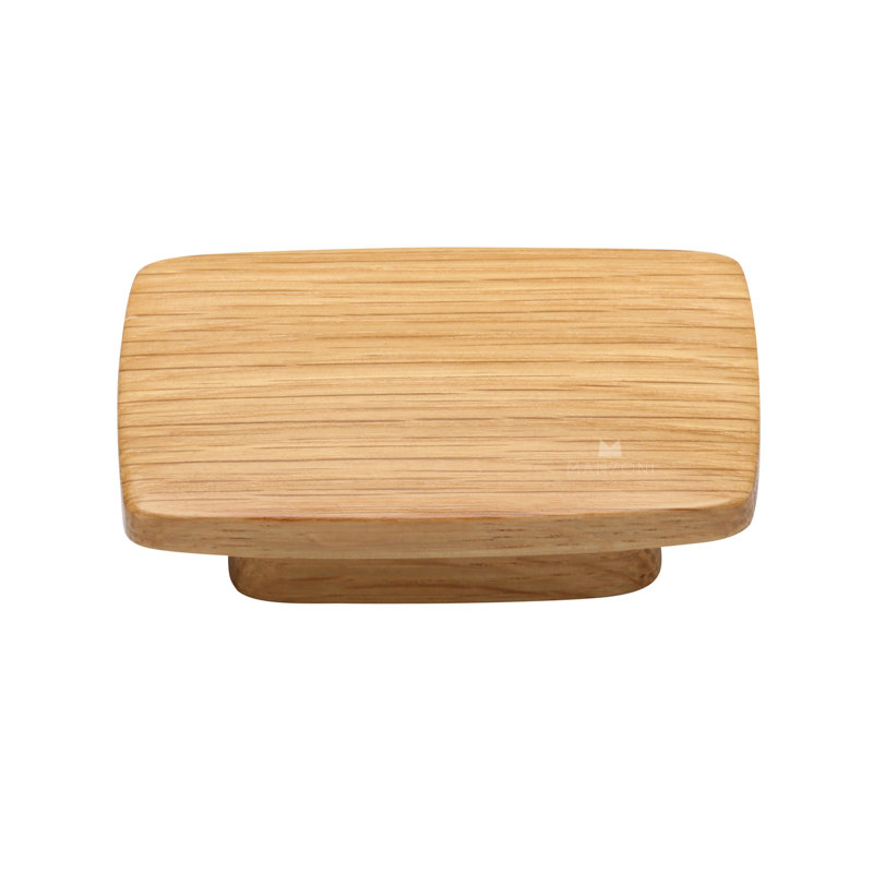 Oak Rectangular Wood Cabinet Knob with Mounting Hardware