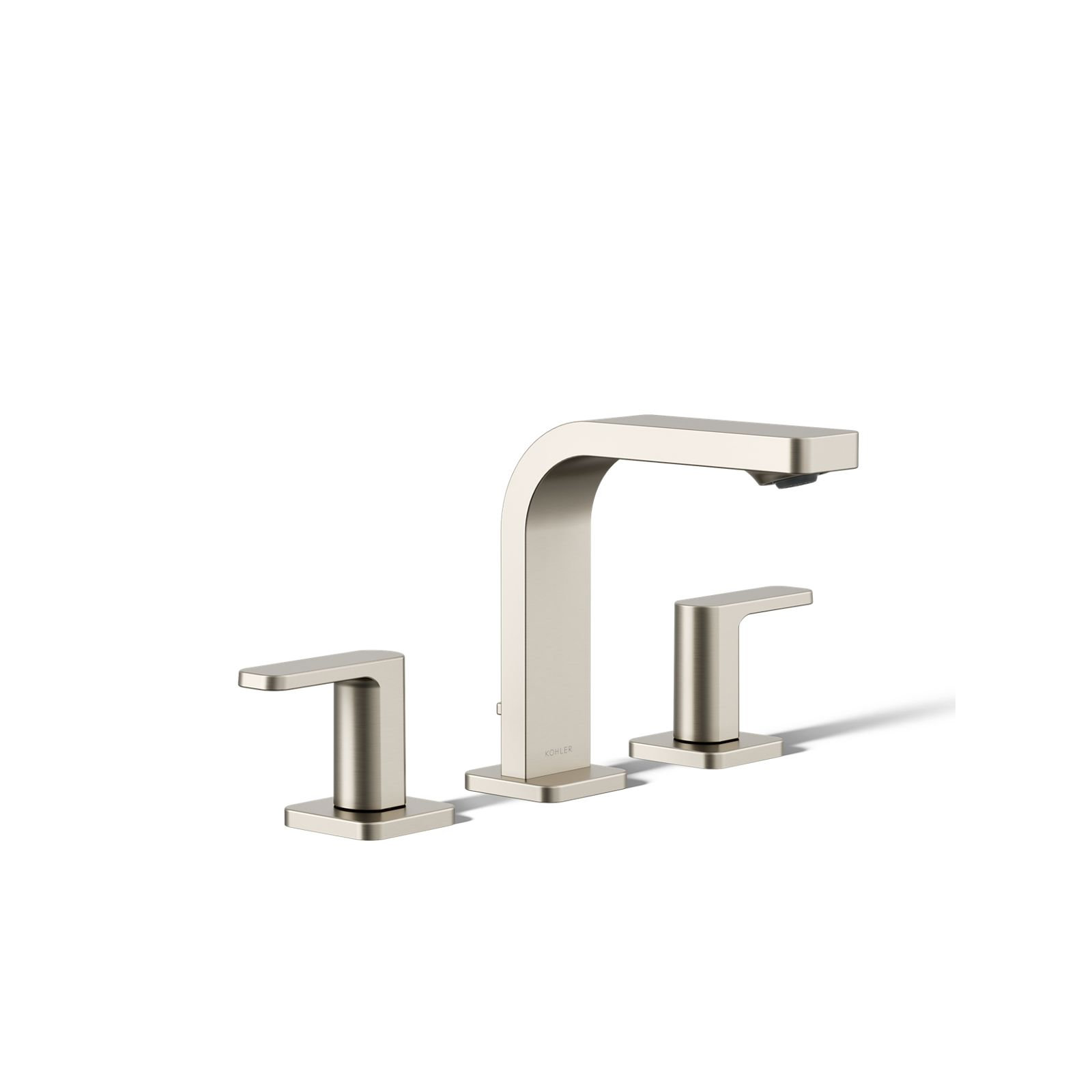 ParallelWidespread Bathroom Faucet, 3-Hole Two Lever Handle Bathroom Sink Faucet, Vibrant Brushed Nickel, 0.5 GPM