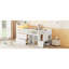 Lit mezzanine simple blanc avec DEL, escaliers, tablettes - éclairage, tiroirs,-1491307136