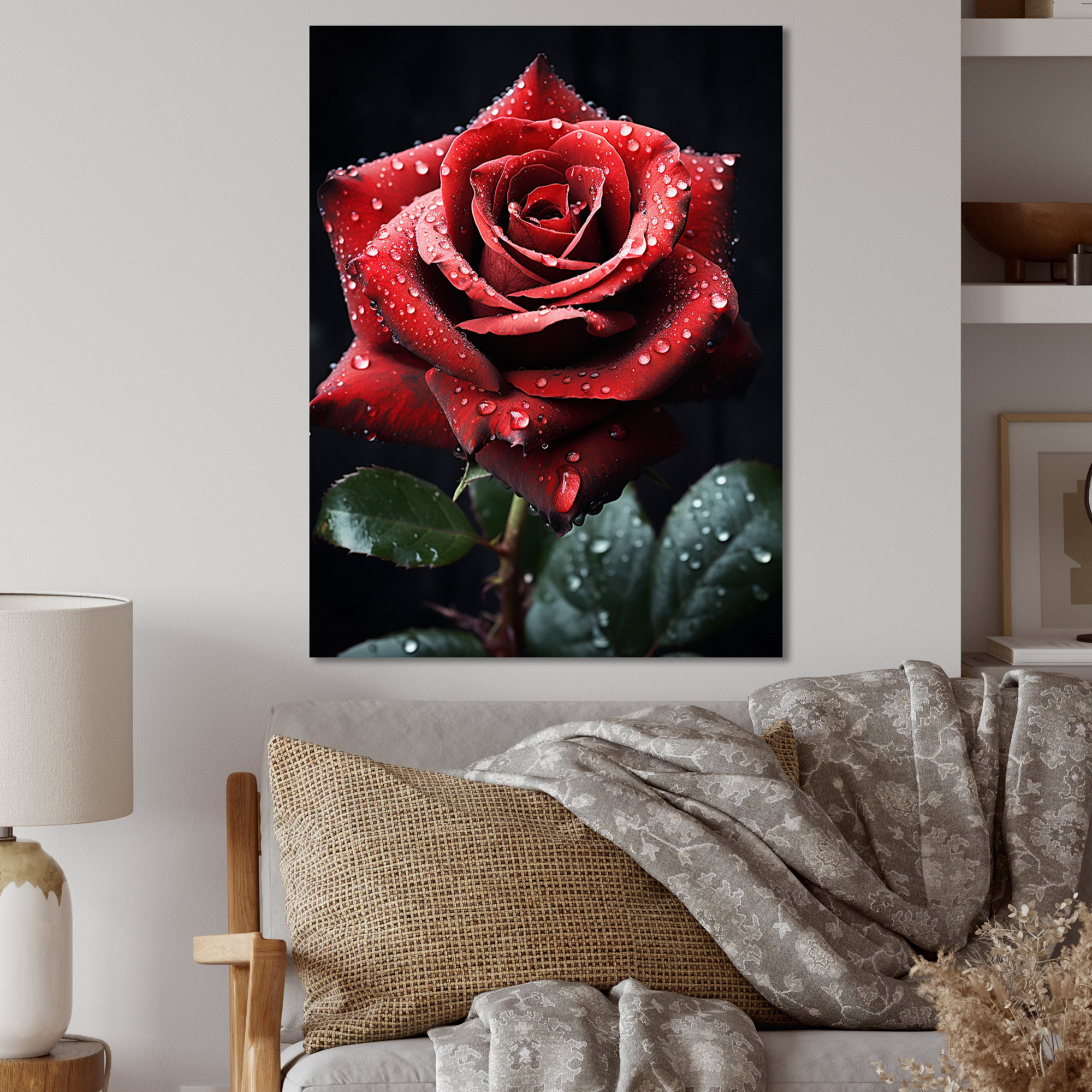 Bungalow Rose Red Black Rose Eternal Beauty I - Floral Metal Wall Decor ...