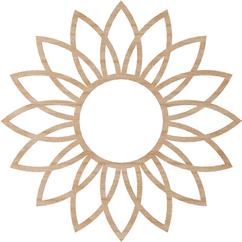 Médaillon de plafond en bois de marguerite 30 po x P 10 po x P 10 po, H 28 po x l 28 po x P 0,38 po, Aulne