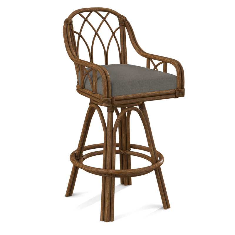 Edgewater Upholstered Stool, Gray Sugar Performance; 0863-84, Havana, Counter Stool (24" Seat Height)