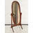American-Style Retro Oval Solid Wood Frame With Stand Full-Length Mirror