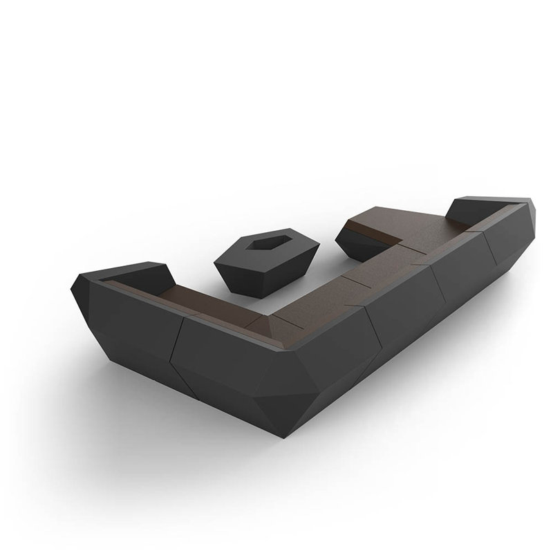 Faz Plastic Coffee Table, Black, 22.5" W x 23.5" L x 8.75" H