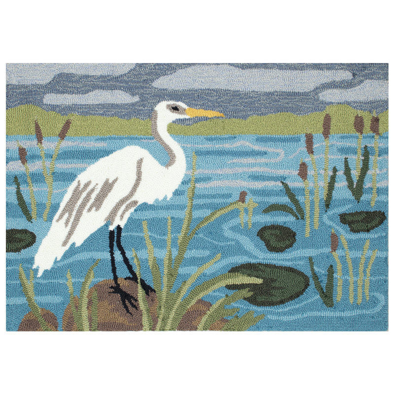 Tapis intérieur / extérieur Frontporch Egret, Rectangle 2 pi x 3 pi