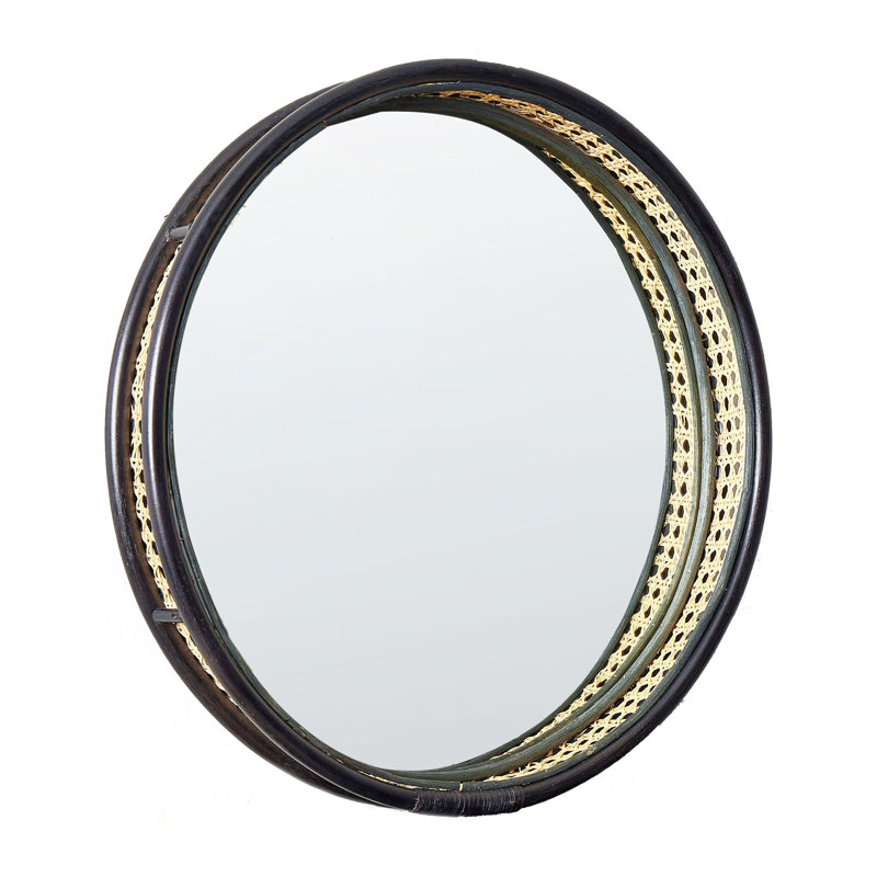 Aljoharah Wicker Round Mirror