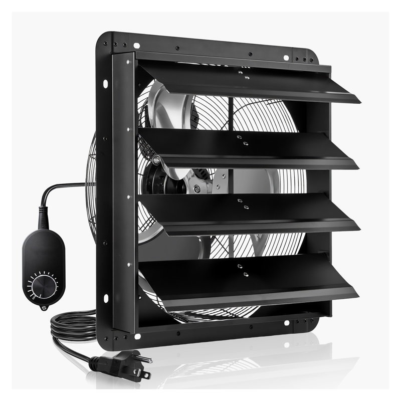 Ventilateur d'extraction robuste de 18 pouces - Ventilateur de grenier mural avec régulateur de vitesse variable, refroidissement CFM élevé pour le garage et la serre