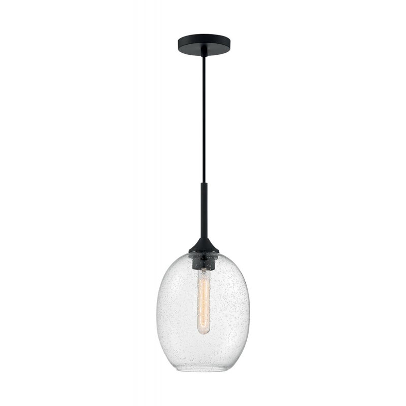 Luminaire suspendu à 1 lumière Paule, Noir mat, H 23,25 po x l 11,63po x P 11,63 po