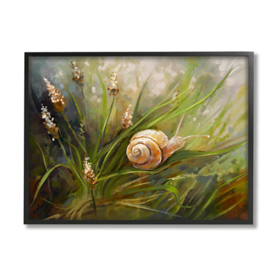 Bb-272-Framed " Snail On Greenery " by Ziwei Li