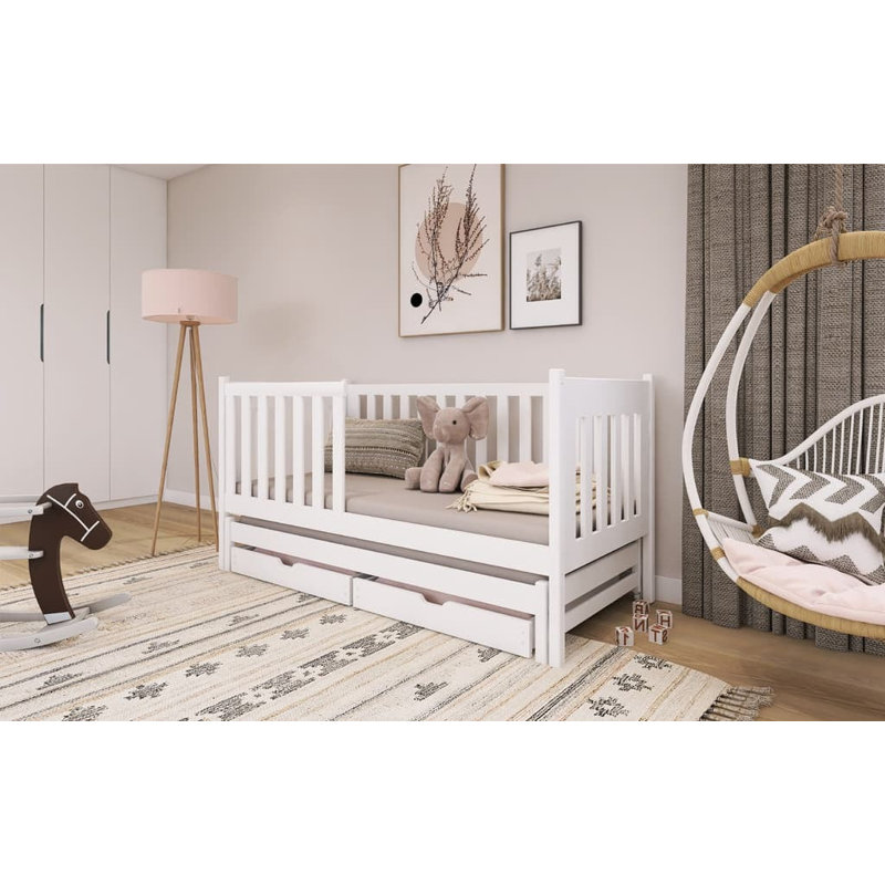 Lomora Cabin Bed with Storage Included with Trundle Included, White