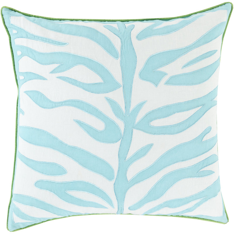 Animal Print Cotton Throw Pillow, 22" H x 22" W x 4" D, Lime, Polyester