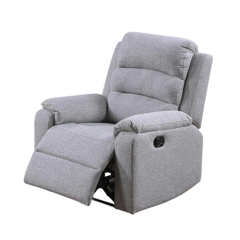 Fauteuil inclinable manuel Sonia, toile de jute capitonnée blanc os