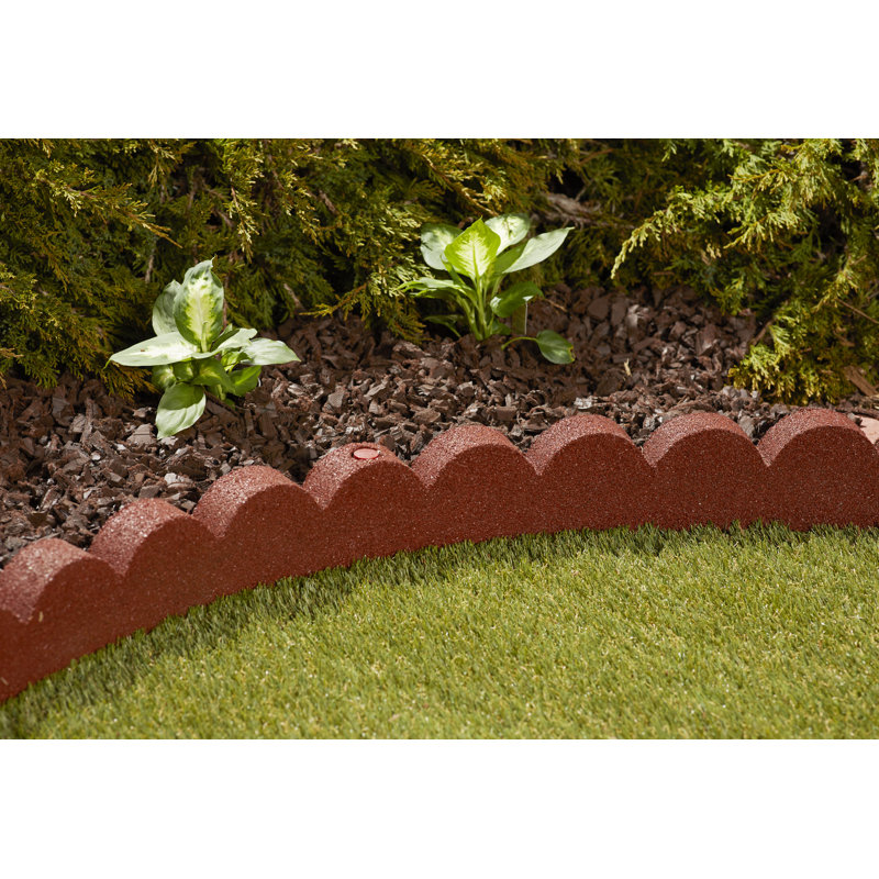 4ft. Red SmartLoc Scallop Rubber Landscape Lawn Edging