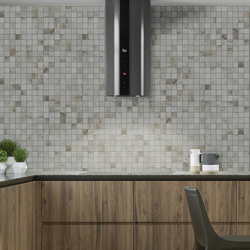 Angela Harris Flatiron 11.81 In. X 11.81 In. Matte Porcelain Floor And Wall Mosaic Tile (0.96 Sq. Ft. / Each), Gray