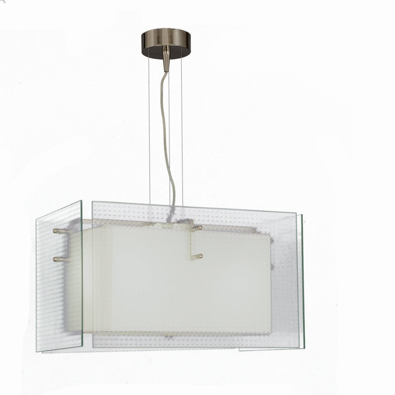 Accringt 2 - Light Polished Chrome Plated Square/Rectangle Pendant