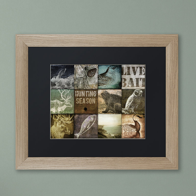 «Hunting Season I» par Jadaya, impression encadrée, H 16 po x l 20 po x P 0,5 po, Toile avec cadre brun, Noir