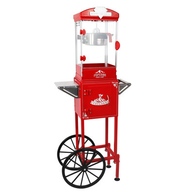 Machine à maïs soufflé avec chariot, roues et bouilloire Machine à maïs soufflé mesurant 3 cuillères en plastique