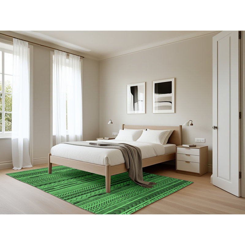 Washable Geometric Indoor Rug, Rectangle 5' x 7'