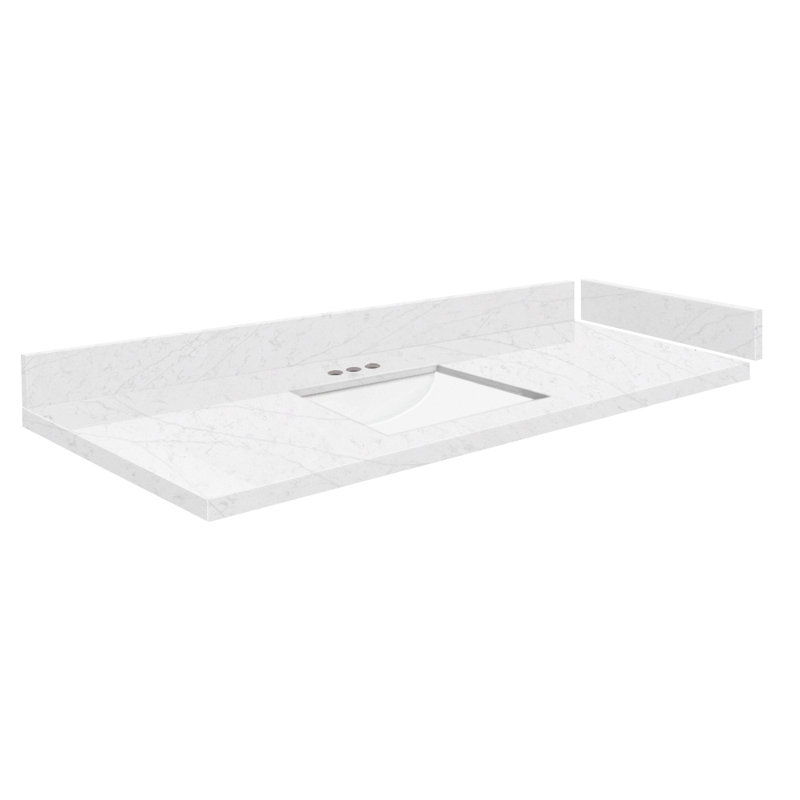 49'' Statuario Quartz Vanity Top with Undermount Sink