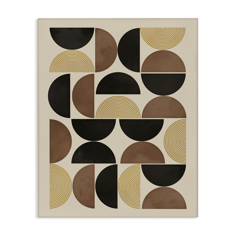 Art mural Mid-Century beige par Nina Blue, H 20 po x l 16 po