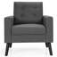 Fauteuil moderne avec accoudoirs rembourrés simples et 2 poches latérales beige-605661387