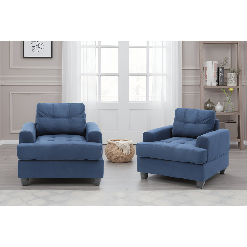 Ensemble de 2 chaises Dijon, Bleu marine