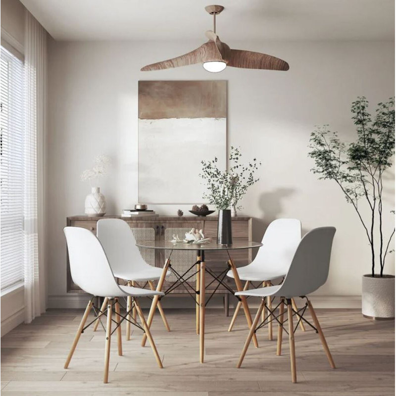 Eiffel Glass Round Dining Table, 29.5"H x 32"L x 32"W