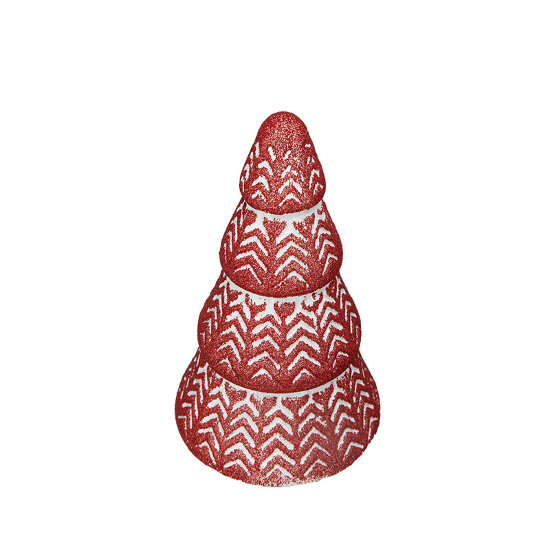 Arbre de Noël rouge scintillant 5 x 5 x 10 po