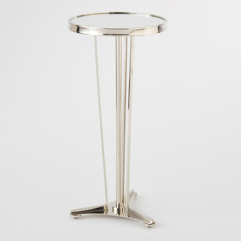 French Moderne Side Table, Nickel