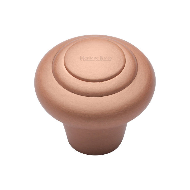 Heritage Brass Heritage Cabinet Knob Round Bead Design, 3.2cm H x 3.8cm W x 3.8cm D, Satin Rose Gold