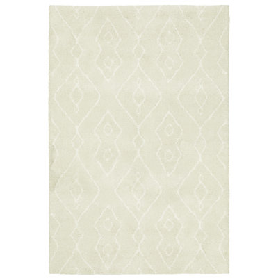 Gloretta Diamond Shadows Solid Beige Shag Area Rug
