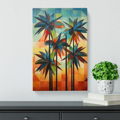 Palm Tree Geometric - Wrapped Canvas