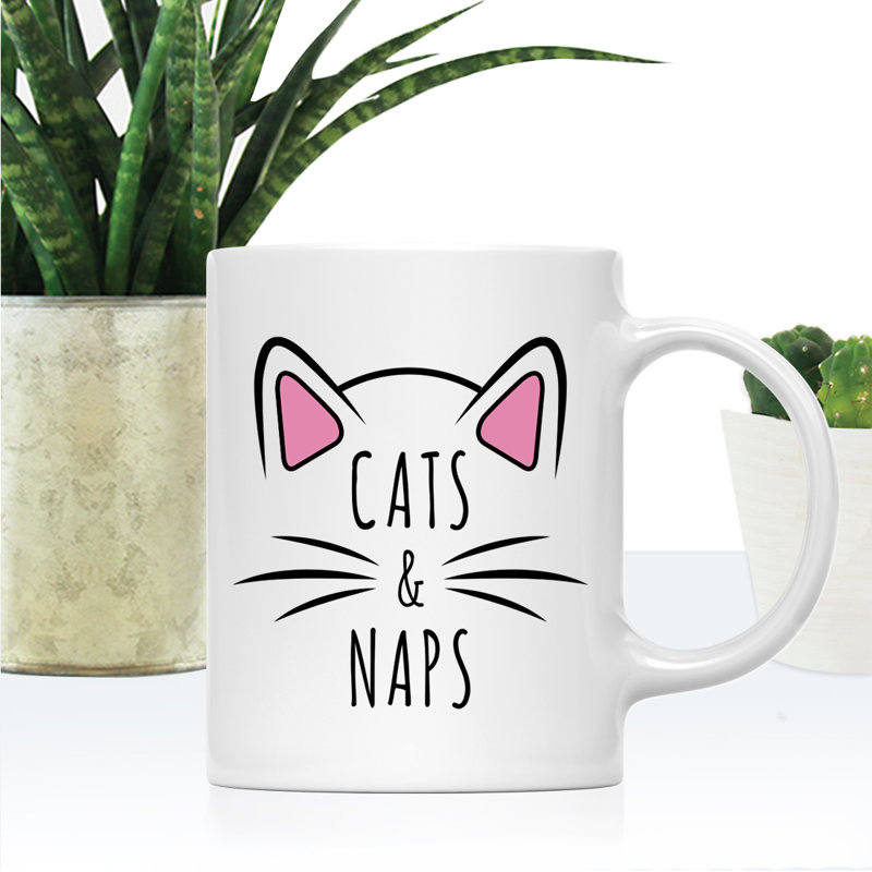 Ceramic Coffee Mug, Cats & Naps