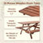 Très grand ensemble de table de pique-nique en bois extra long de 95 po avec bancs intégrés et trou pour parasol, pouvant accueillir confortablement 12 personnes, brun-124934339-124934341