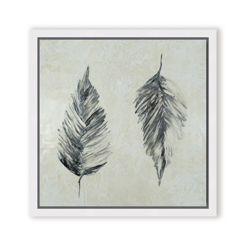 Nature Inspired "Silver Foliage" Canvas Wall Art By , 12" H x 12" W x 1.125" D, Framed Matted Print, Gold