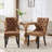 High-End Tufted Solid Wood Linen Dining Chair With Wood Legs Nailhead Trim 2-Pcs Set-883621108