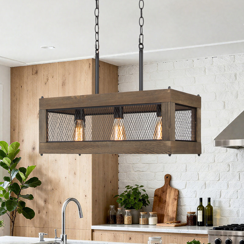 Luminaire suspendu pour îlot de cuisine 3 lumières Aziz