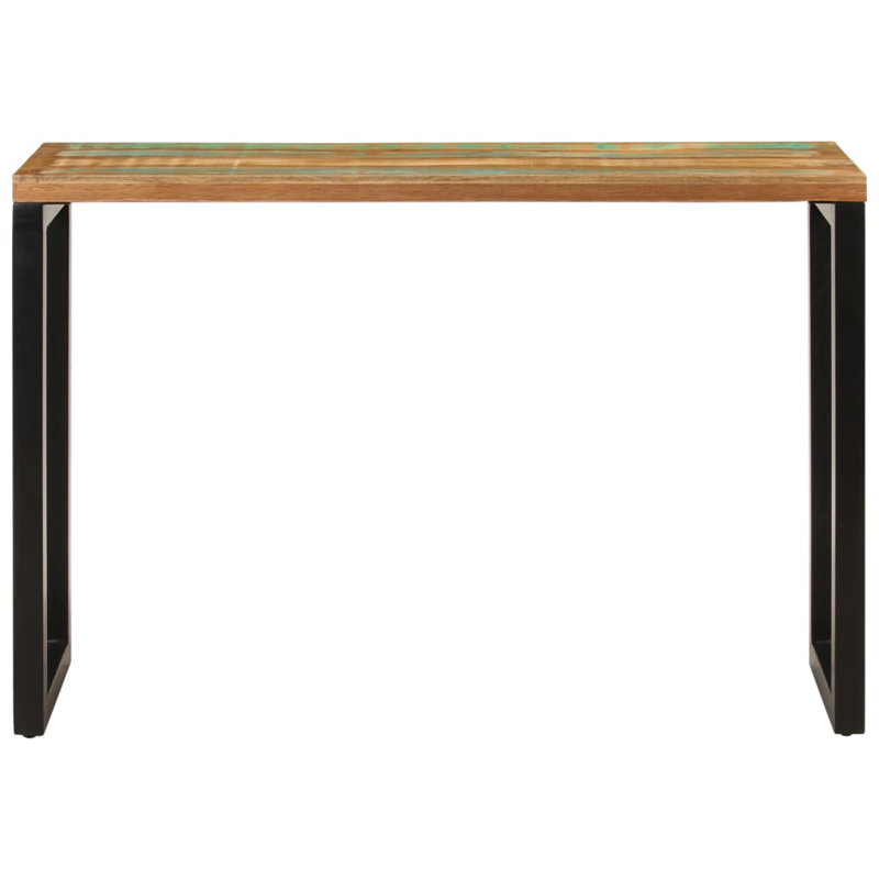 Reclaimed Mango Wood and Steel Hallway Table with Polished Finish