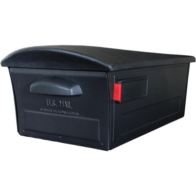 Large Capacity Black Locking Post Mount Mailbox - Plastic Mailsafe, Compatibility Code C