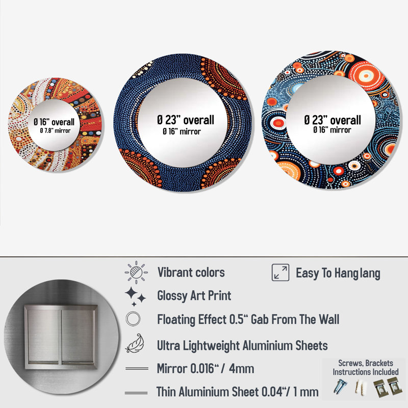 Loric Metal Round Mirror