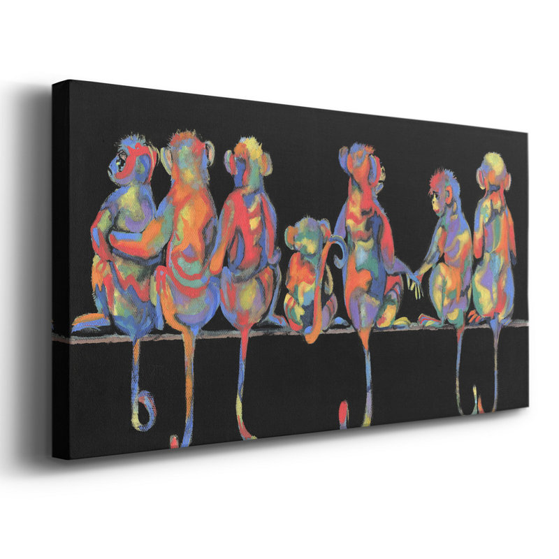 Fun Monkeys - impression sur toile tendue, H 16 po x l 8 po x P 1 po