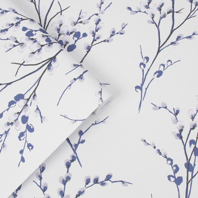 Laura Ashley Willow Wallpaper Roll, Off White/Midnight