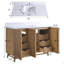 Meuble-lavabo de salle de bain autoportant 48 po entièrement assemblé avec plateau en bois massif et plateau blanc entièrement assemblé