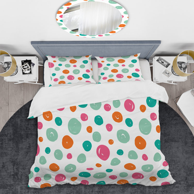 Ensemble de housse de couette en microfibre vert / blanc 3 pièces, Housse de couette simple + 1 taie décorative stan