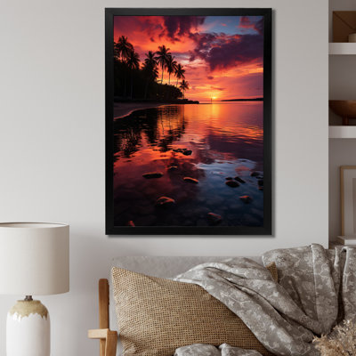 Dominicain Tropical Sunset Reflections II - Nautique et plage, impressions sur toile