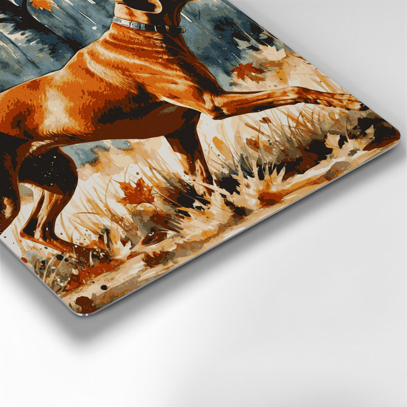 Chiens Vizsla, art mural en métal brun, H 12 po x l 12 po