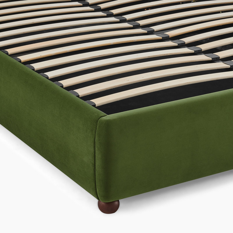 Mabelle Upholstered Ottoman Storage Bed, King, Green Velvet
