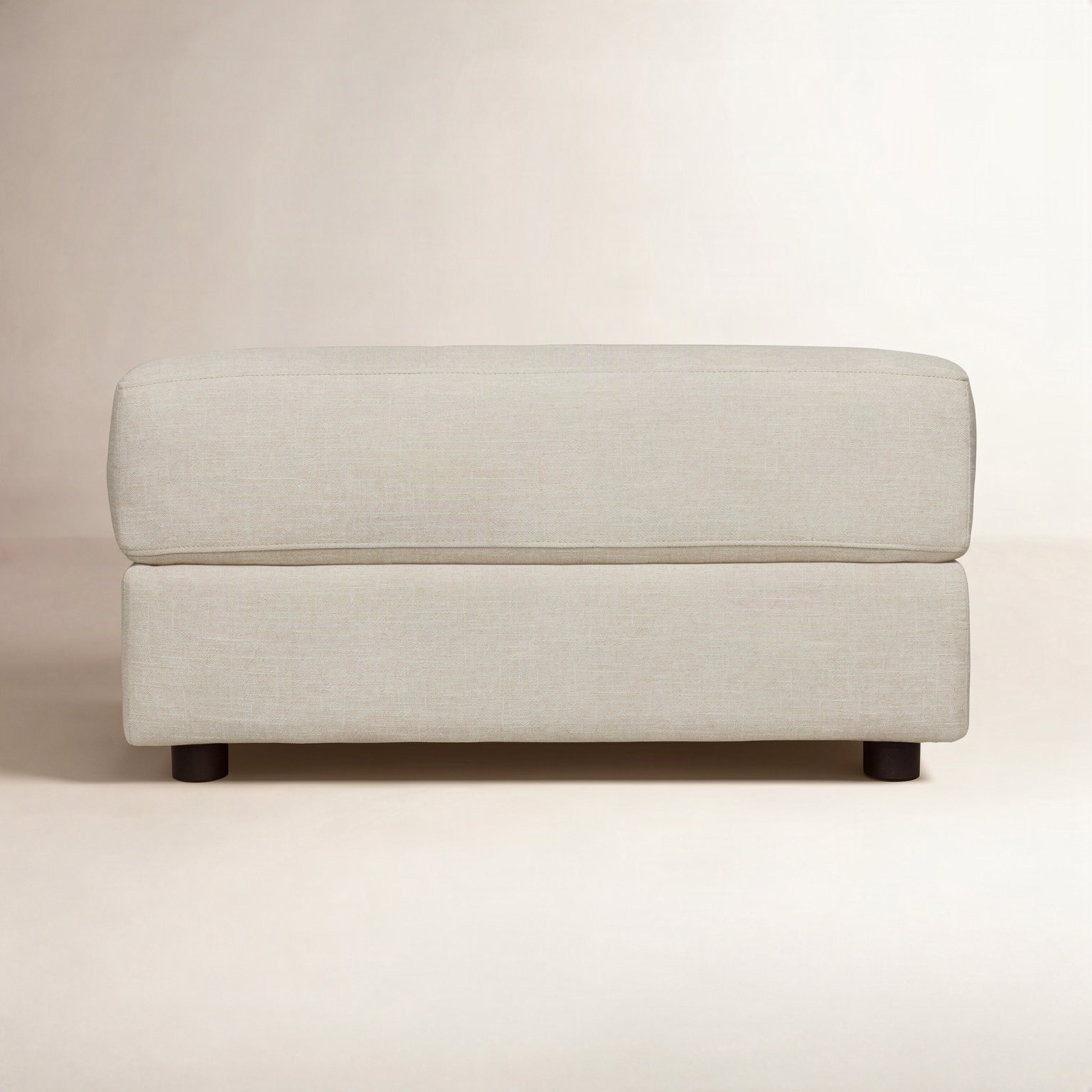Upholstered Ottoman, Sand 100% Polyester