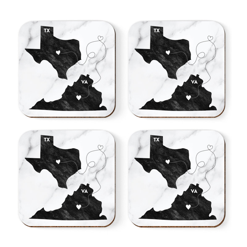 Dessous de verre cadeau longue distance, Texas / Virginie