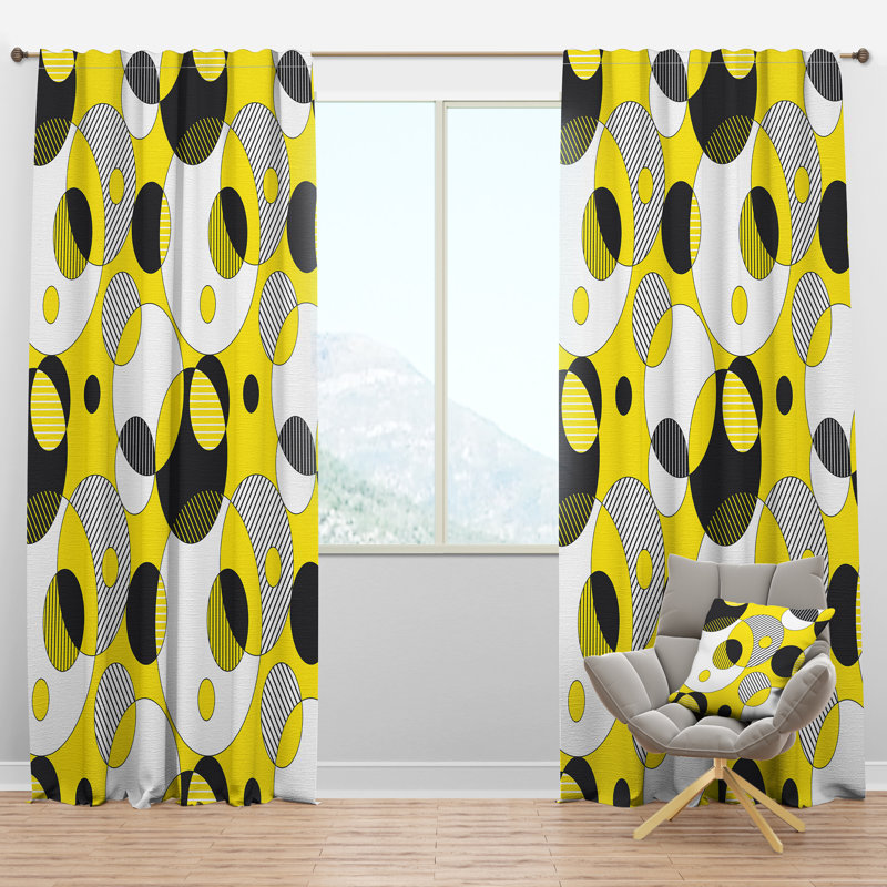 Panneau de rideau simple semi-diaphane avec passe-tringle Circular I, l 52 po x L 95 po